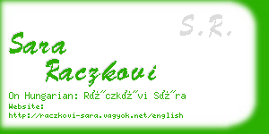 sara raczkovi business card